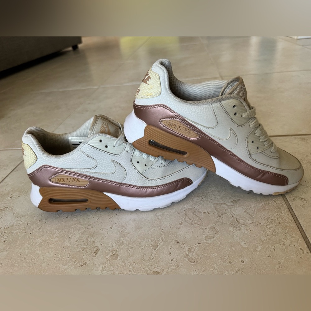 Nike Air Max Women's Sneakers - Cream and Rose Gold - Picture 3 of 8